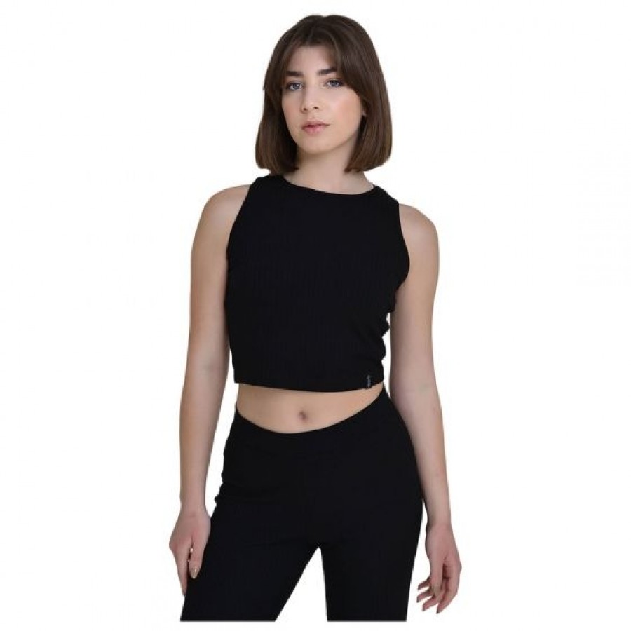 SLEEVELESS CROP TOP "RIB VISCOSE"- ))TARGET S23/65118